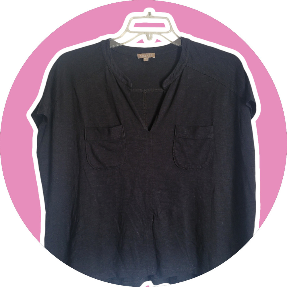 Lilla P Women Black Shirt Size XS Pima Cotton Blend Goth WhimsyGoth - Picture 5 of 9